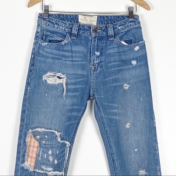 Free People Patched Distress Boyfriend Jeans - Picture 7 of 15